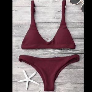 Zaful maroon bikini set